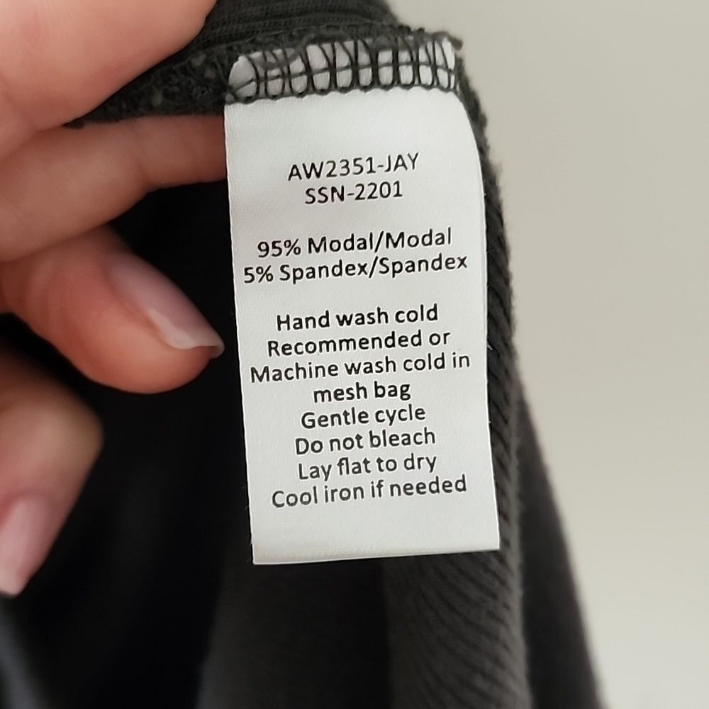 ATM Anthony Thomas Melillo Double Layer Ribbed Midi Dress Dark Gray Green S (30) - Picture 6 of 8